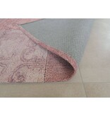 Roze vintage tapijt met patchwork motief