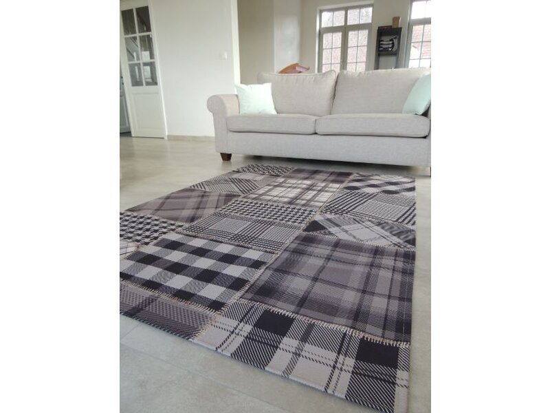 Tapijt in grijs-zwarte tinten voor een landelijk interieur 140x200cm