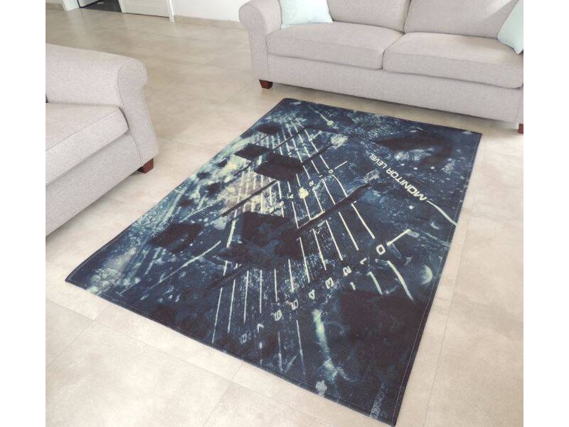 Trendy tapijt met coole print van DJ-mengtafel