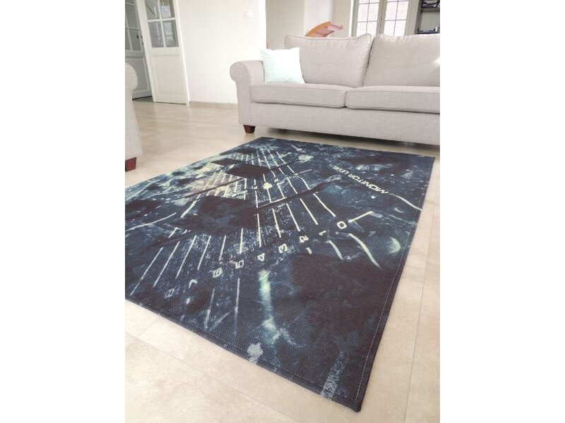 Trendy tapijt met coole print van DJ-mengtafel