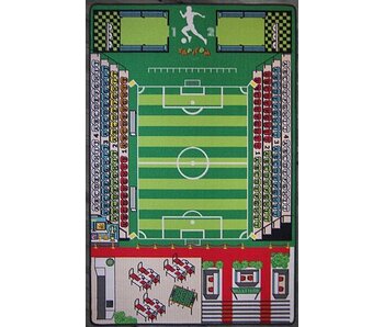 Groot tapijt met voetbalveld