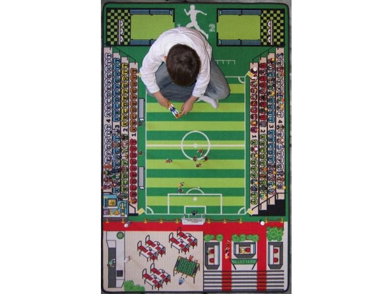 Groot speeltapijt voetbalveld 130x200cm