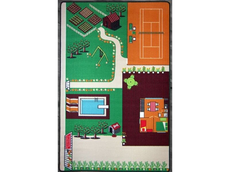 Groot speeltapijt vakantiehuis 130x200cm