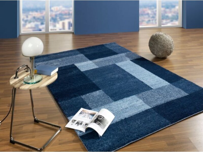 Blauw design tapijt