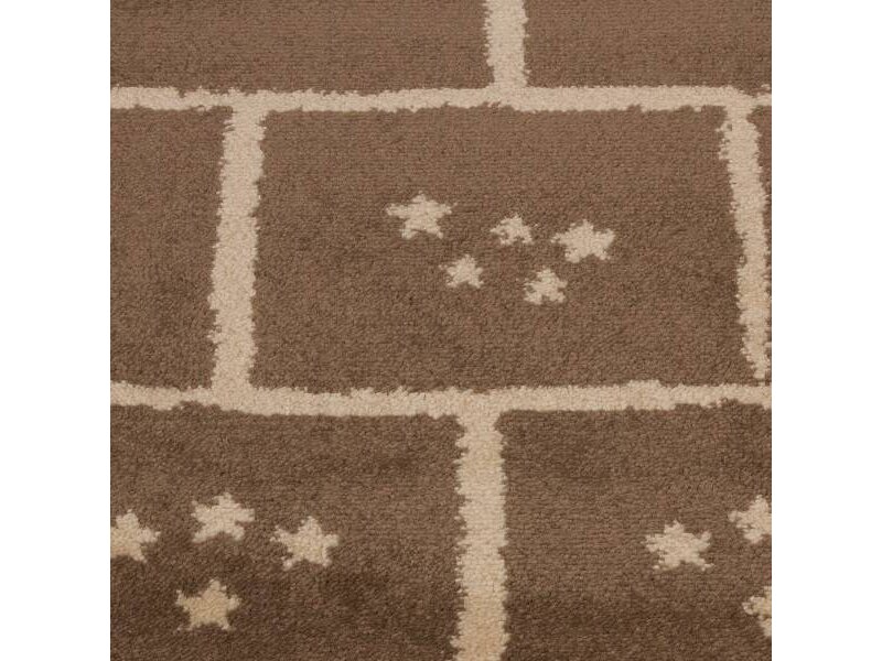 Leuk bruin tapijt voor kinderkamer met hinkelspel 100x150cm