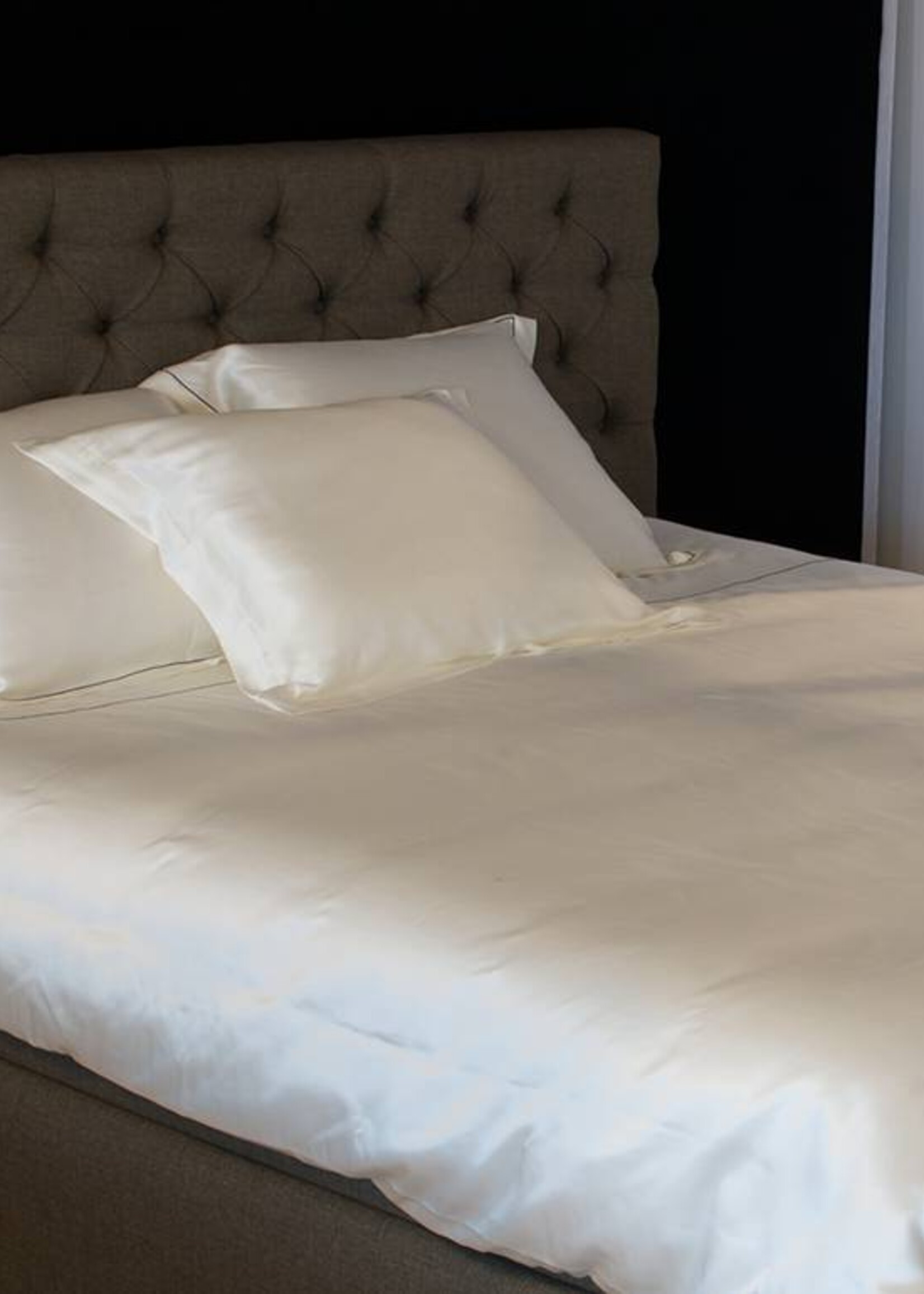 Emperior Silk  Zijden dekbedovertrek Chopin Ivoor - 22MM