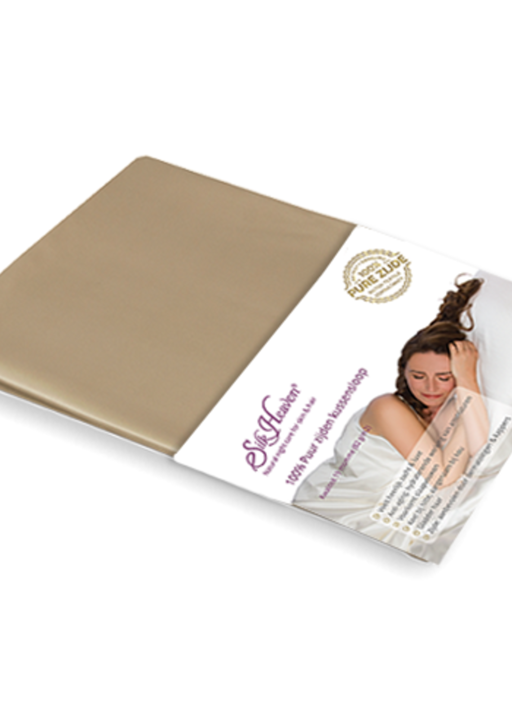 Silk Heaven Zijden Kussensloop ergonomisch Donker Champagne - 19MM