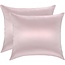 Voordeelset 2x 100% Zijden kussensloop Vintage Roze Glossy Hotelsluiting - 22MM