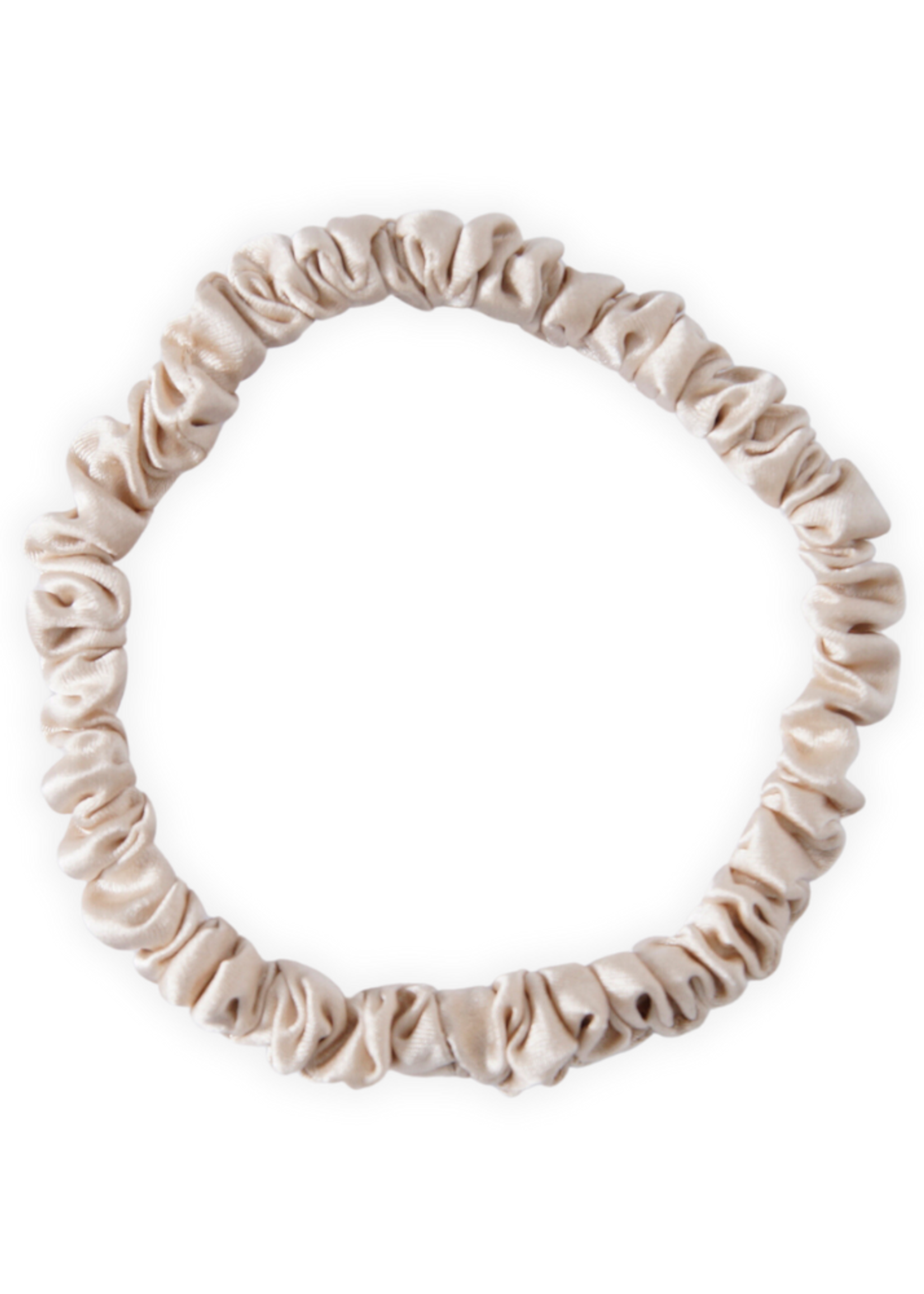 Silk Heaven Zijden Scrunchies Donker Champagne Deluxe set van 5 - 22 Momme