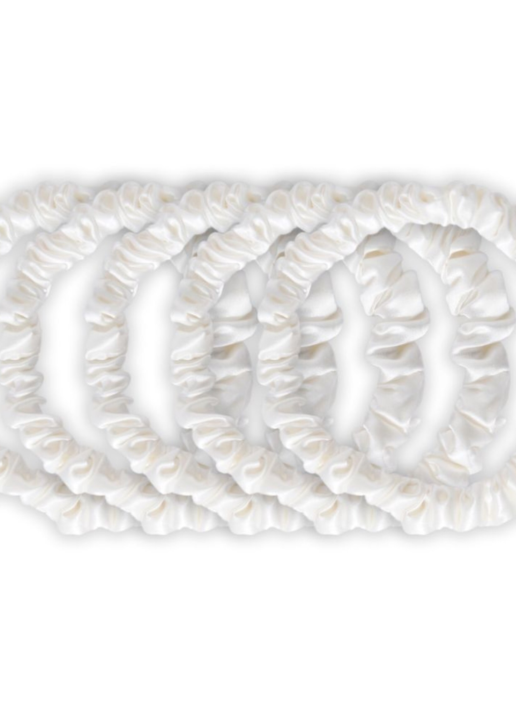 Silk Heaven Zijden Scrunchies Ivoor Deluxe set van 5 - 22 Momme