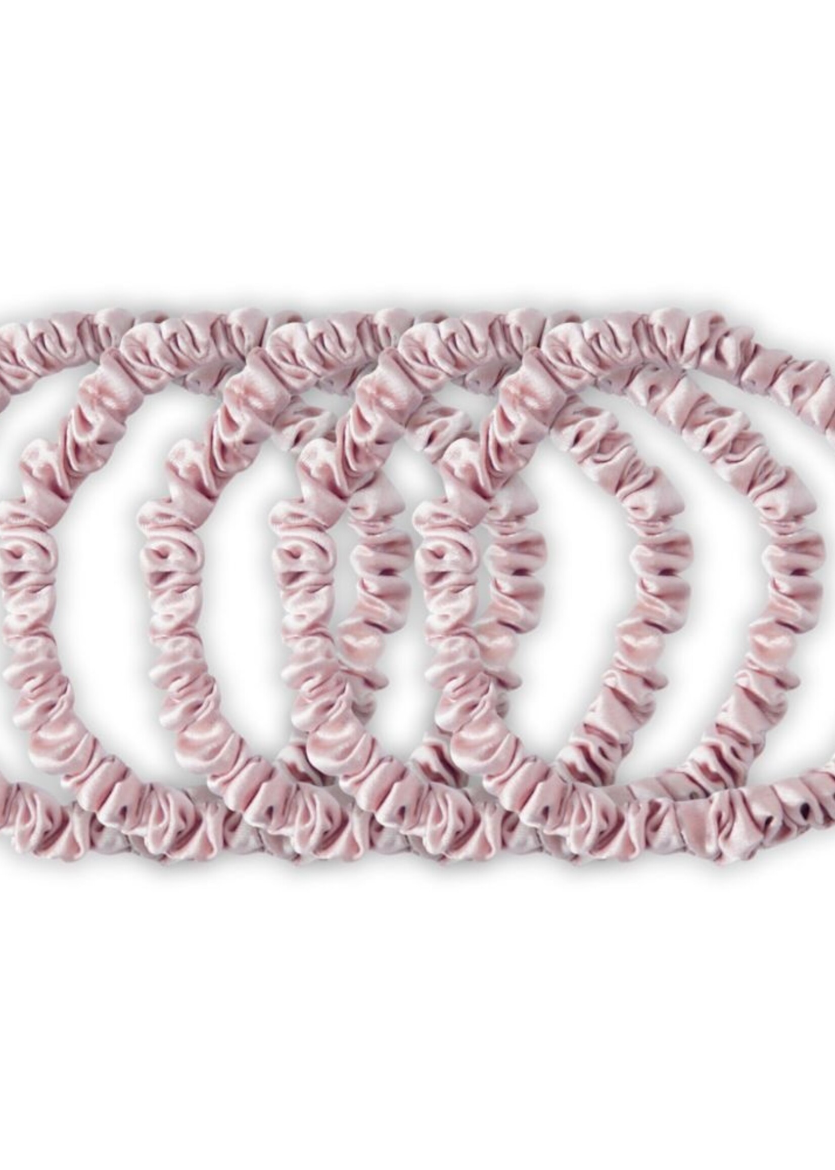 Silk Heaven Zijden Scrunchies Vintage Roze Deluxe set van 5 - 22 Momme