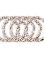 Silk Heaven Zijden Scrunchies Donker Champagne Deluxe set van 5 - 22 Momme