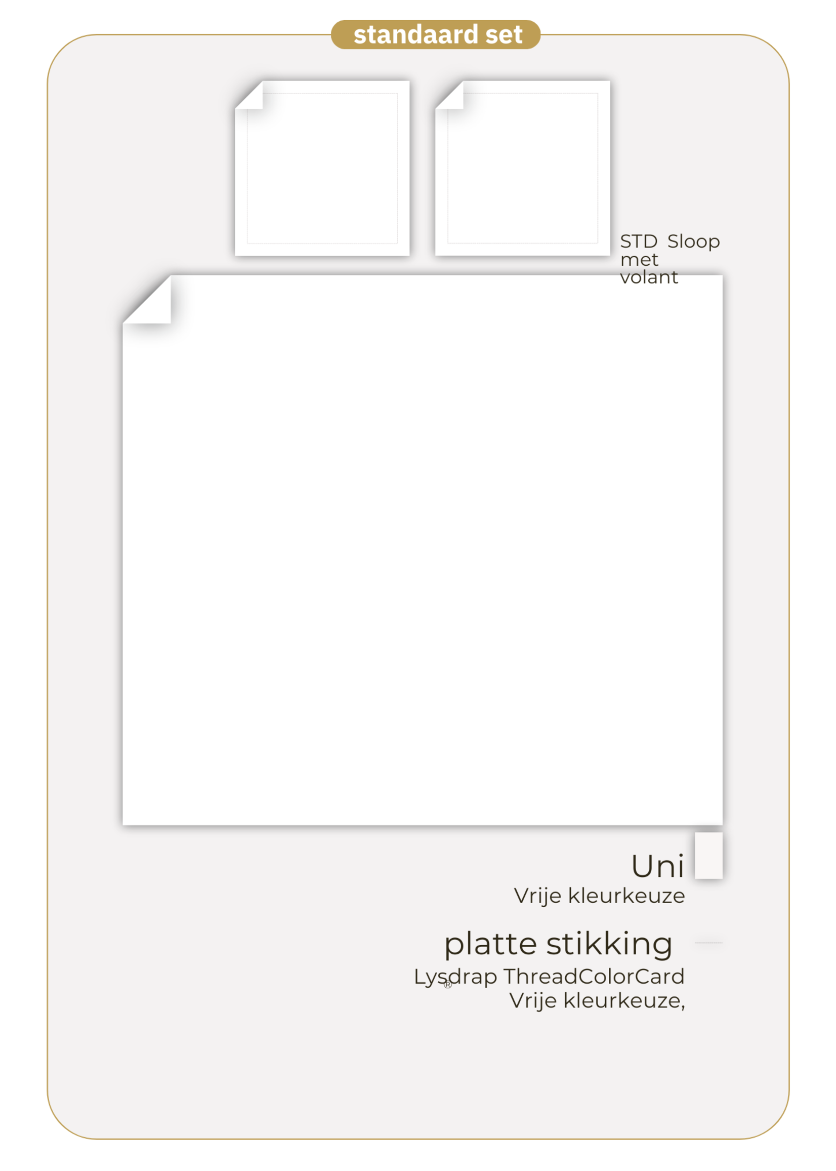 Lysdrap Egyptisch Katoen Satijnen 600TC Dekbedovertrek - Virgo Wit - 140x220cm - 50x70cm kussensloop