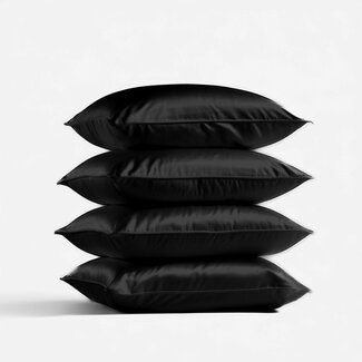 Silk Heaven 4x Zijden Kussensloop Zwart - 19MM
