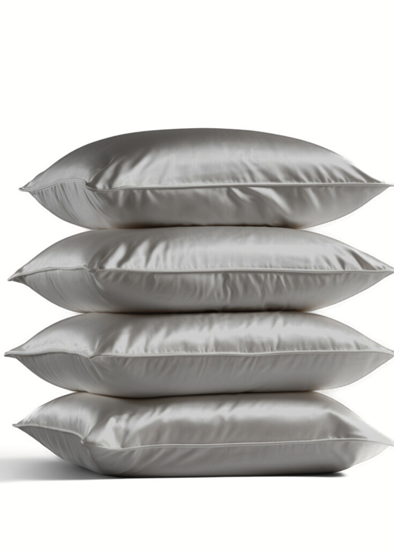 Silk Heaven 4x Zijden Kussensloop Licht Grijs - 19MM
