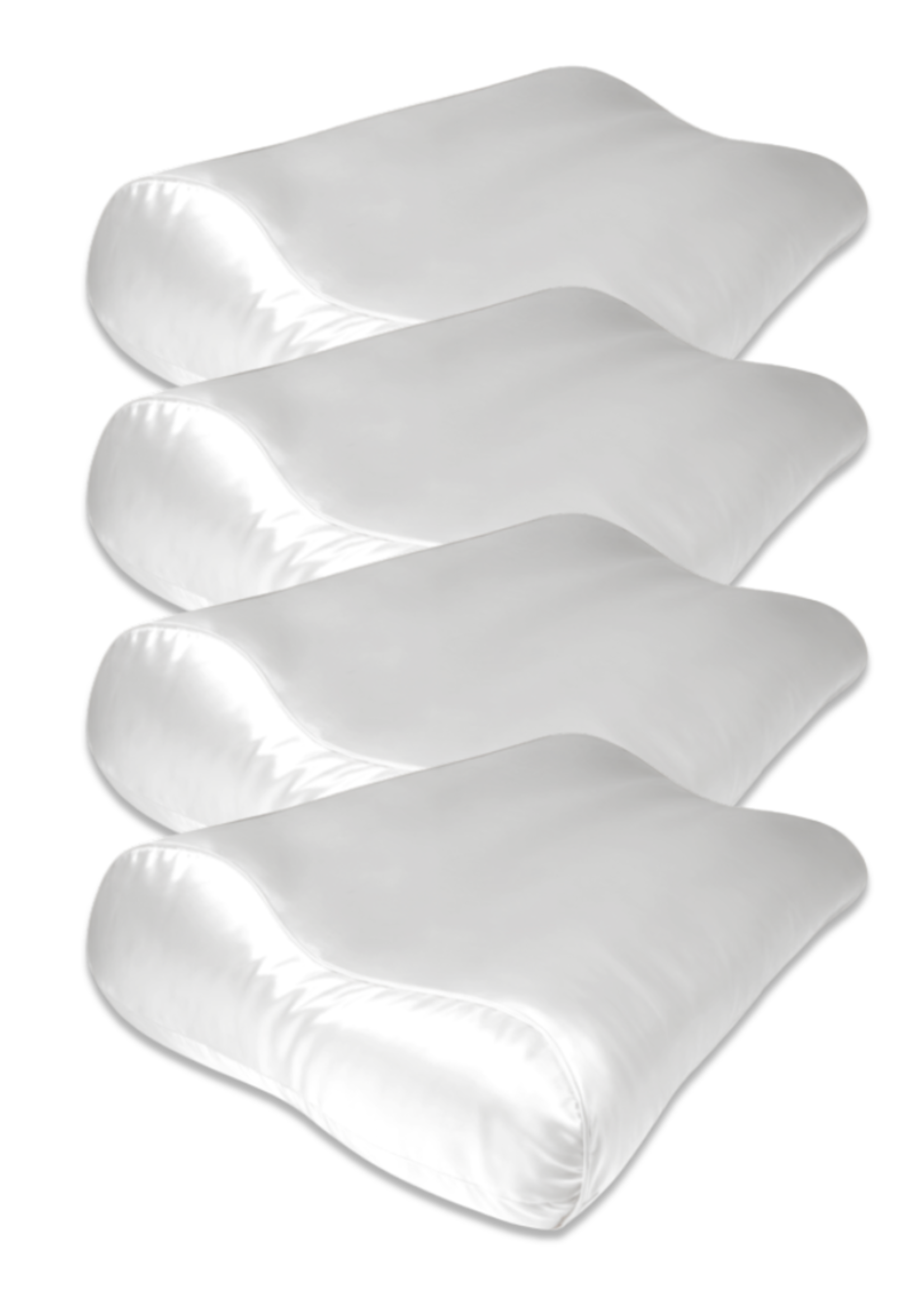 Silk Heaven 4x Zijden Kussensloop Ergonomisch Wit met Zilver Ionen - 22MM