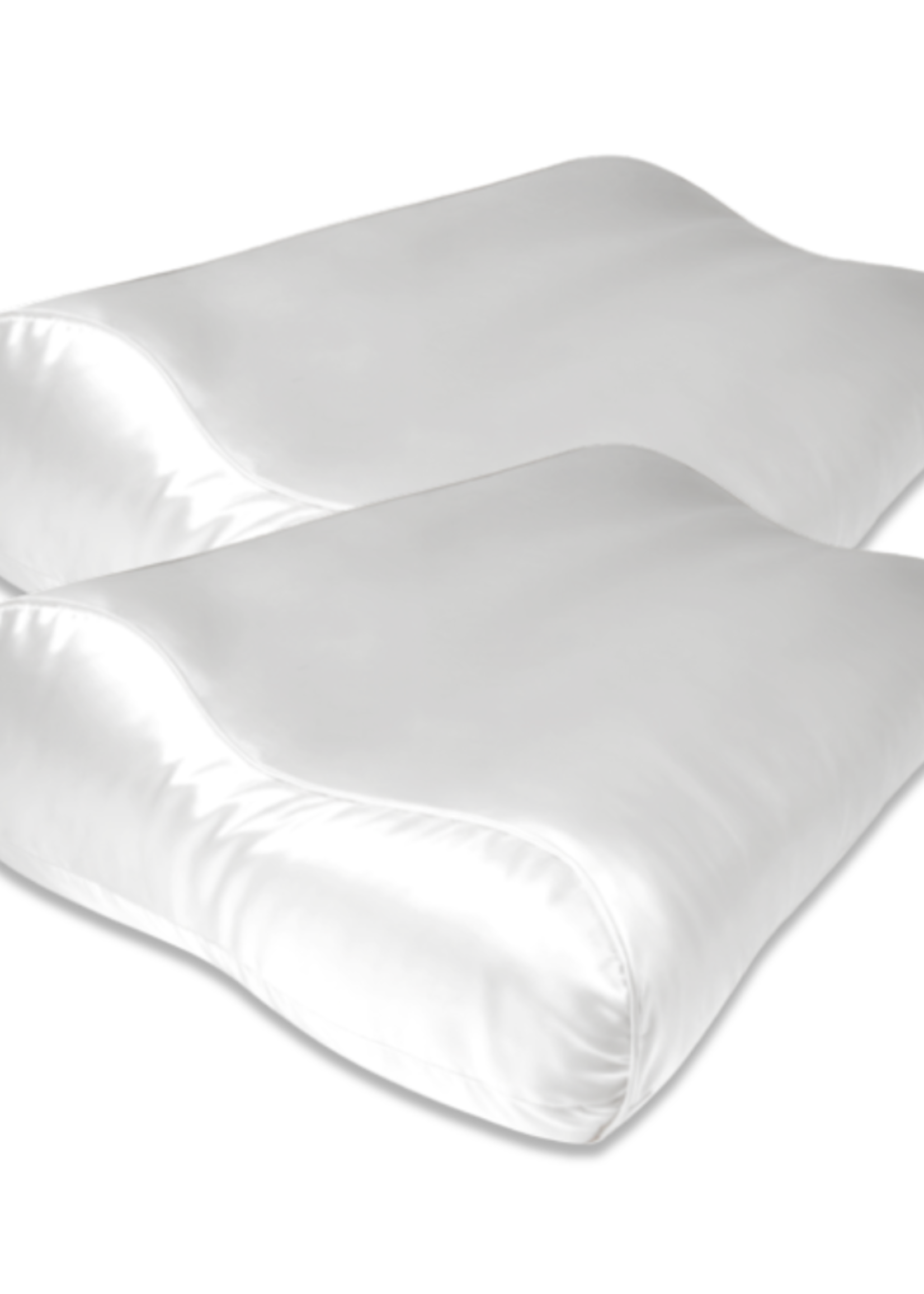 Silk Heaven 2x Zijden Kussensloop Ergonomisch Wit met Zilver Ionen - 22MM