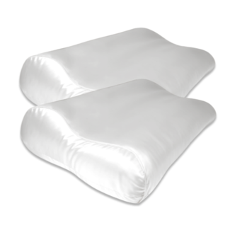 Silk Heaven 2x Zijden Kussensloop Ergonomisch Wit met Zilver Ionen - 22MM