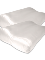 Silk Heaven 2x Zijden Kussensloop Ergonomisch Ivoor met Zilver Ionen - 22MM