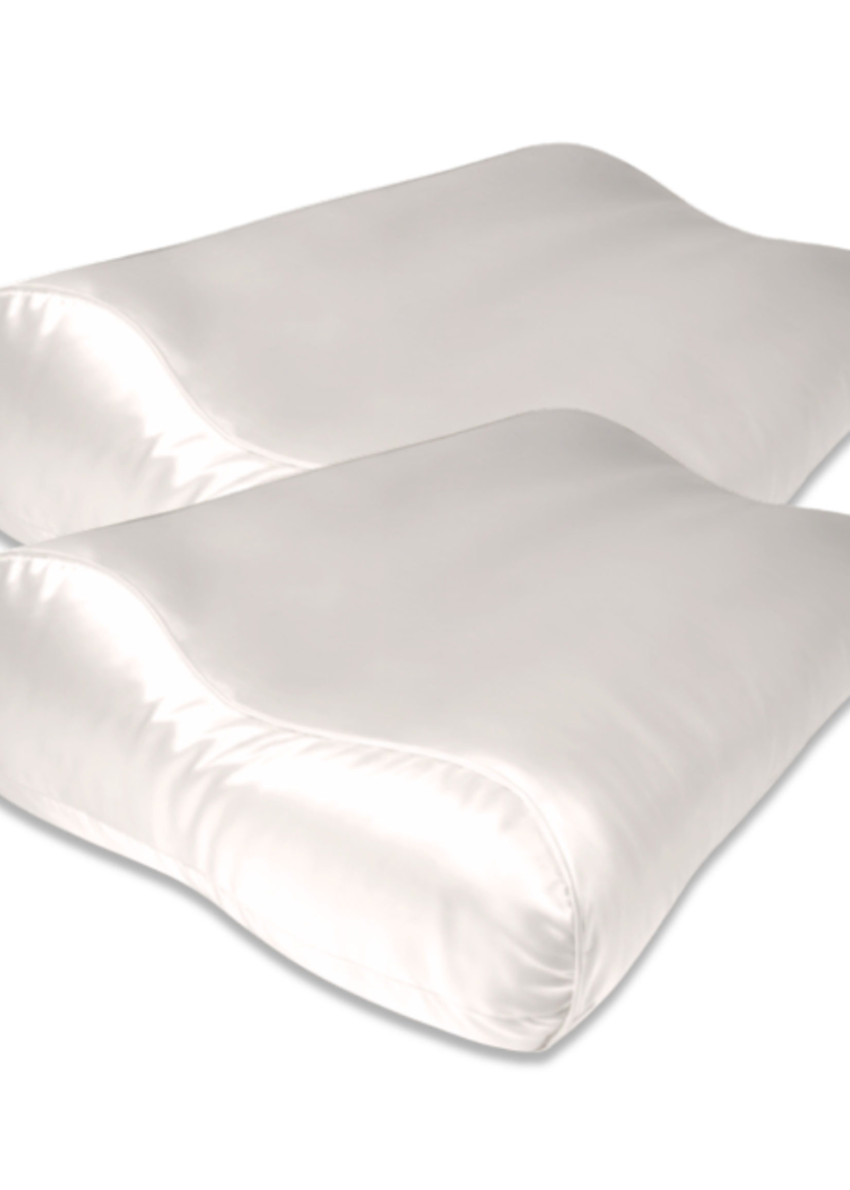 Silk Heaven 2x Zijden Kussensloop Ergonomisch Ivoor met Zilver Ionen - 22MM