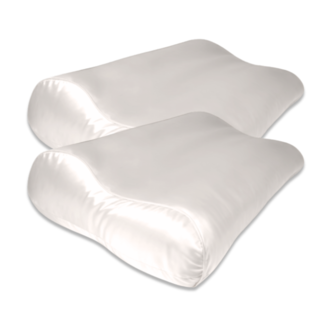 Silk Heaven 2x Zijden Kussensloop Ergonomisch Ivoor met Zilver Ionen - 22MM
