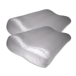 Silk Heaven 2x Zijden Kussensloop Licht Grijs Ergonomisch - 19MM