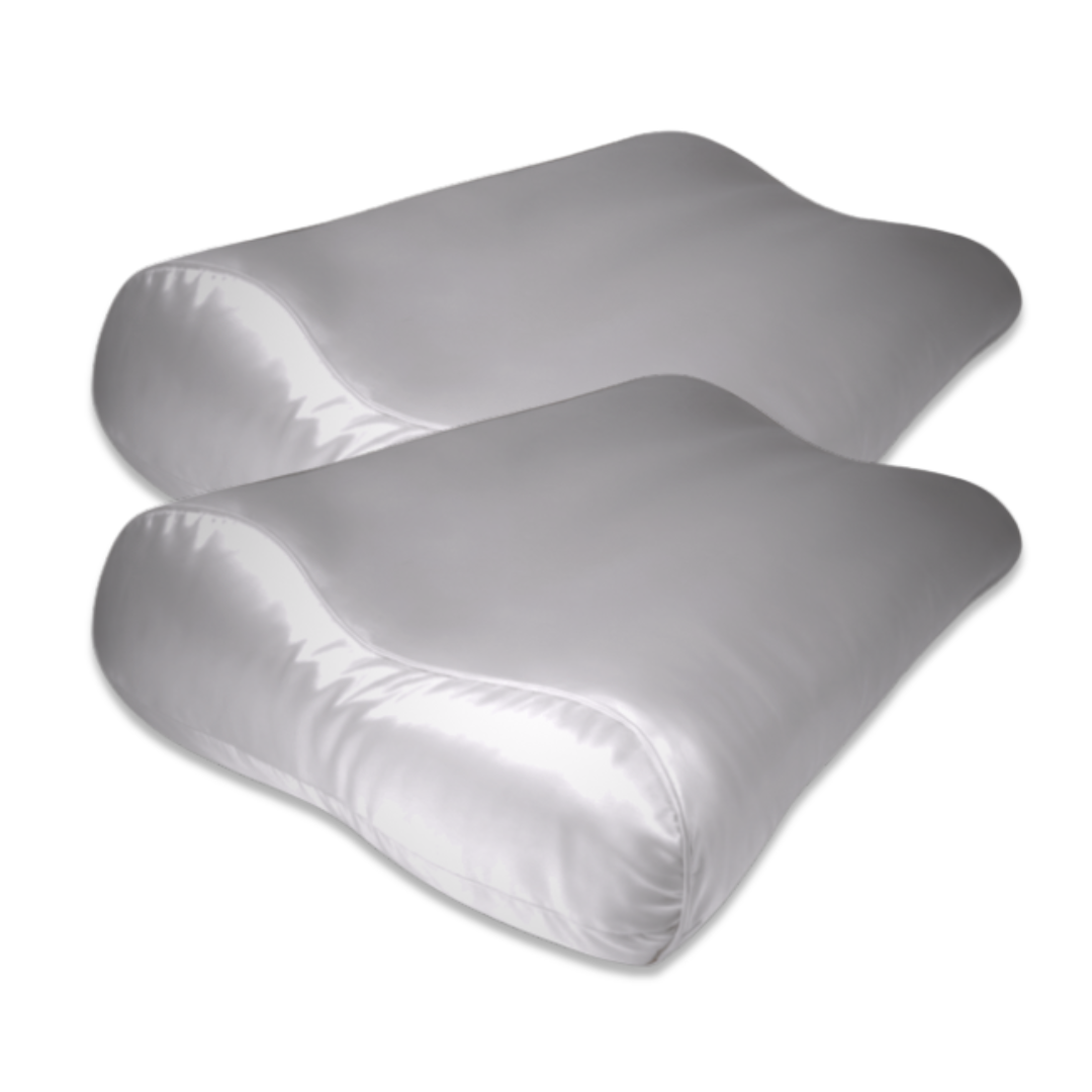 Voordeelset 2x 100% Zijden kussensloop Licht Grijs Ergonomisch - 19MM - Silk Heaven