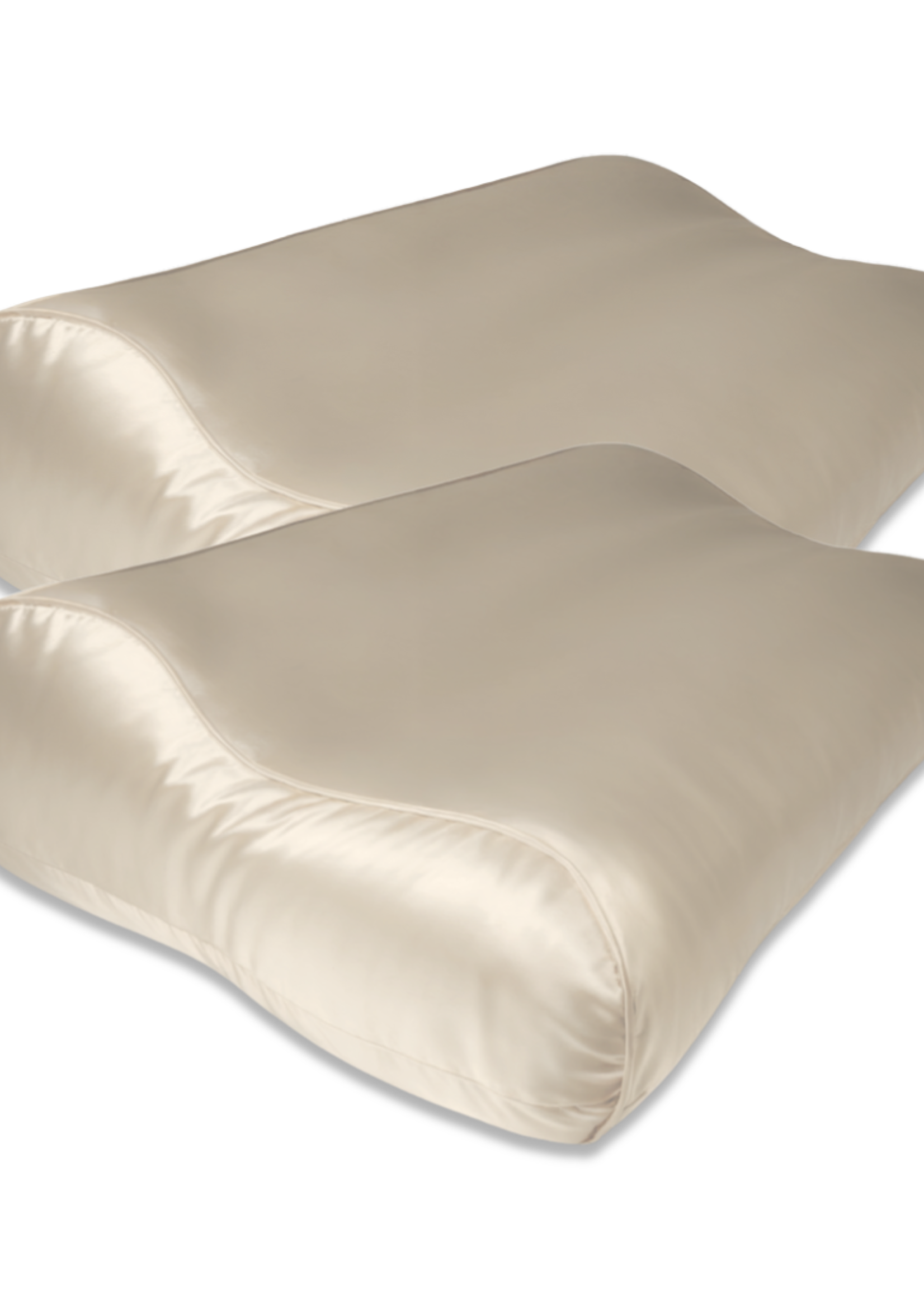 Silk Heaven 2x Zijden Kussensloop Donker Champagne Ergonomisch - 19MM