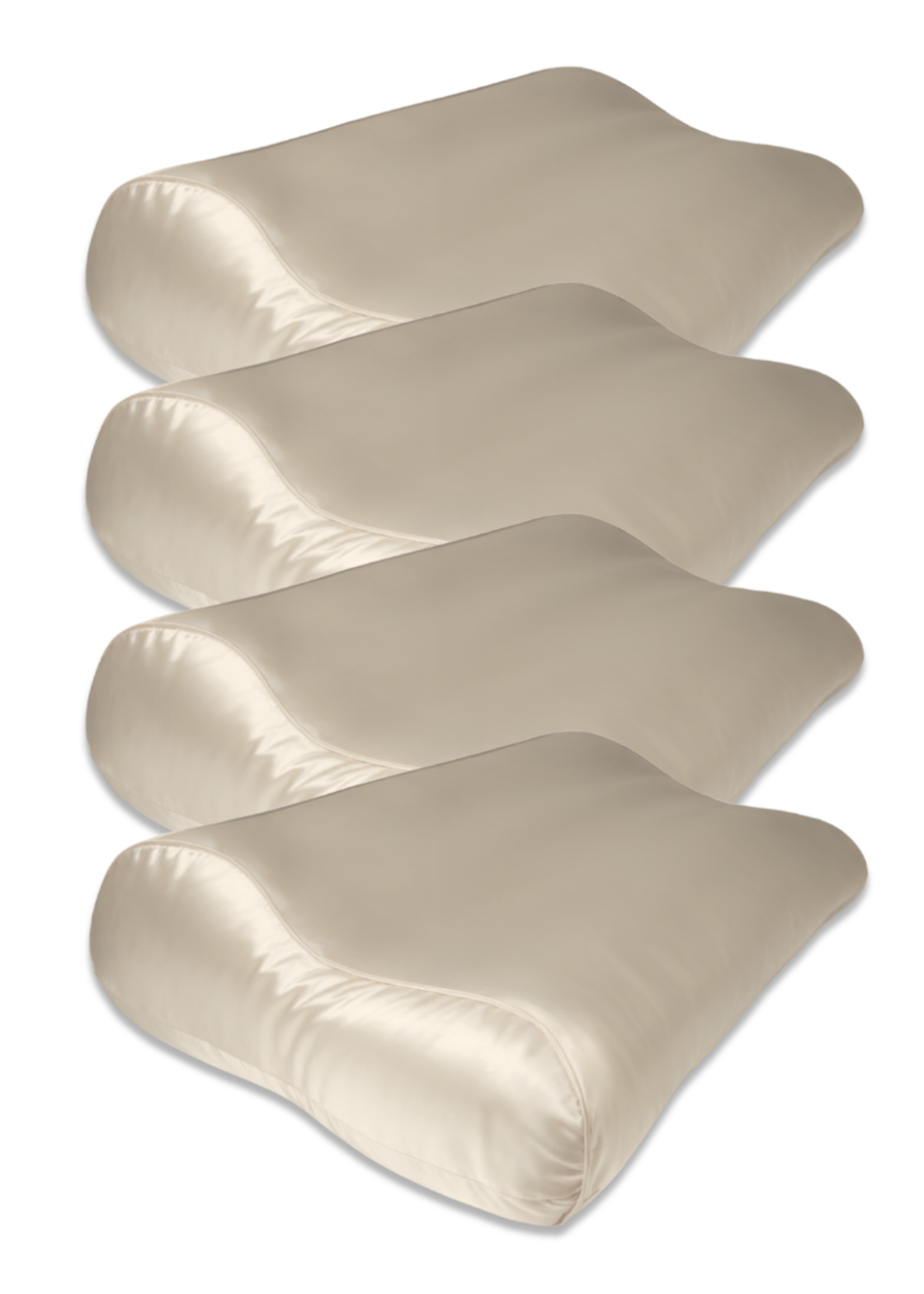 Silk Heaven 4x Zijden Kussensloop Donker Champagne Ergonomisch - 19MM