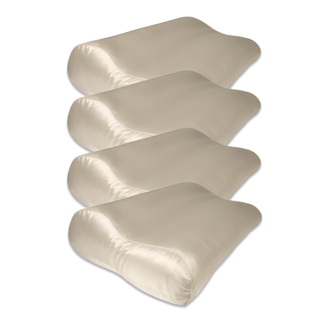 4x Zijden Kussensloop Donker Champagne Ergonomisch - 19MM