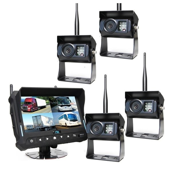 RVS-systemen 7 inch Quad 4 Camera's Draadloos