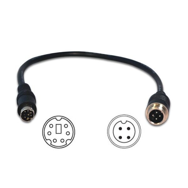 RVS-systemen WAECO  Mini 6 Pins Male - Aviation 4 Pins Male RWV-02 Achteruirijcamera Verloopkabel