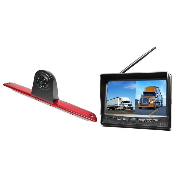 RVS-systemen VW Crafter Hoog (2007- heden) Remlichtcamera  Draadloze set Monitor 7 inch RVM-708