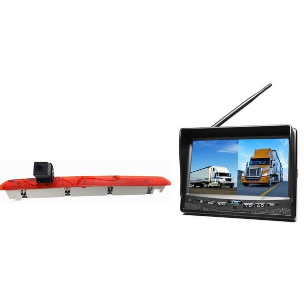 RVS-systemen VW Transporter T6 Klep (2016-heden) Remlichtcamera Draadloze set Monitor 7 inch RVM-708