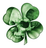 STICKER LEAF CLOVER SKULL