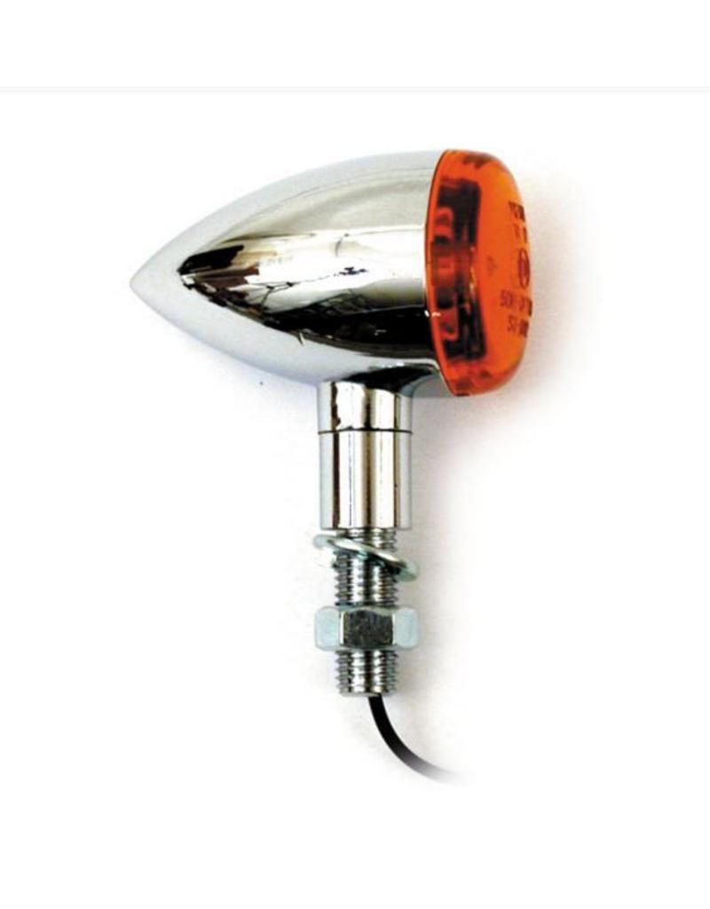 MINI BULLET TURN SIGNALS, CHROME PLAIN