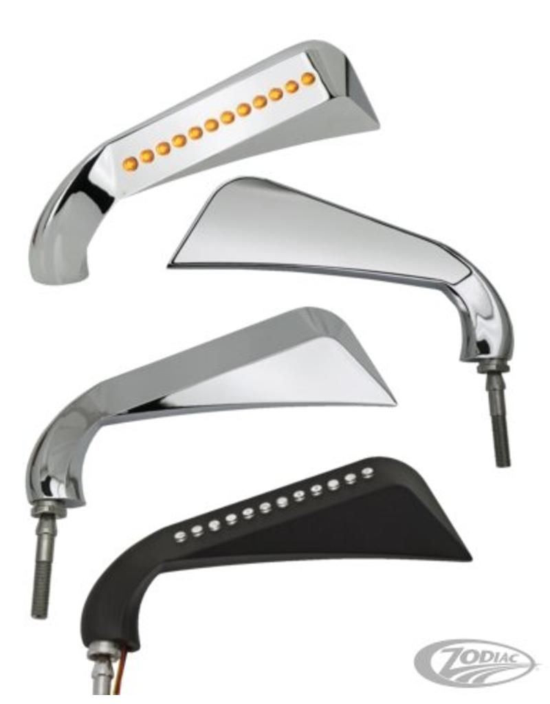 Avenger Mirrors Zwart met Leds (Set)