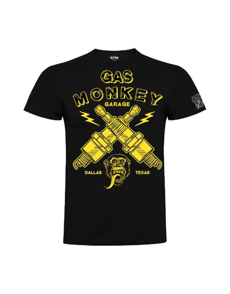 GAS MONKEY GMG T-SHIRT LIGHTNING PLUGS RED