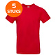 T-shirt pakket katoen 5 pack rood