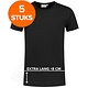 Santino T-shirt extra lang Jace plus zwart 5-pack