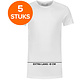 Santino T-shirt extra lang Jace plus wit 5-pack