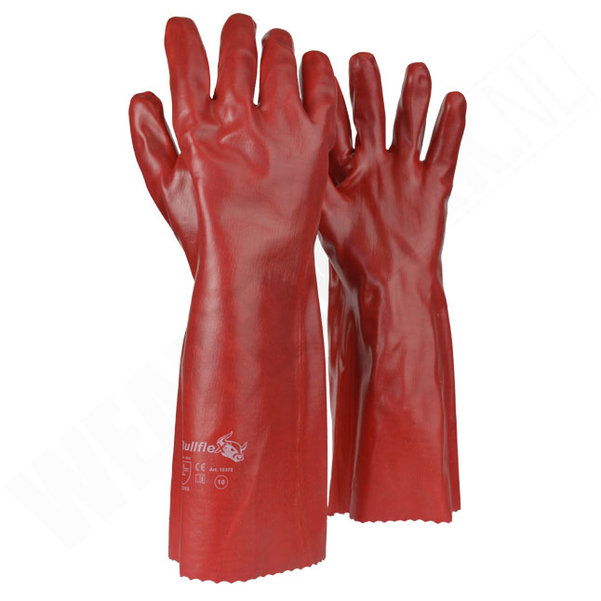 Werkhandschoenen PVC rood 40 cm 10373