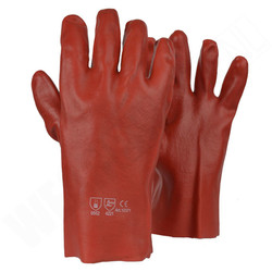 Werkhandschoenen PVC rood 27cm W2-10371