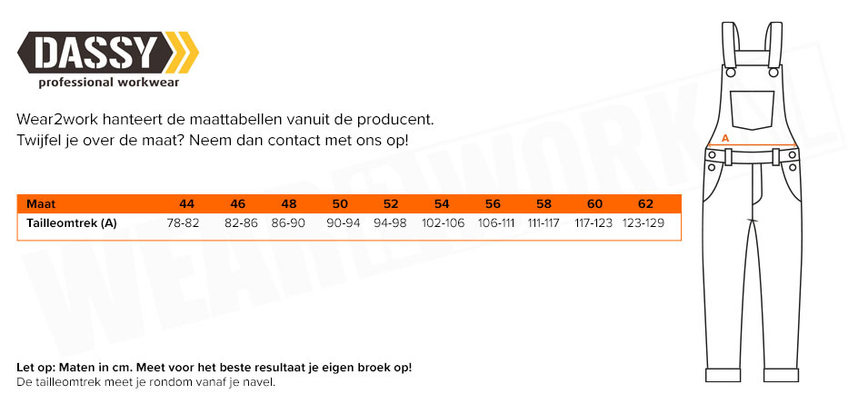 Amerikaanse Overall Dassy | Online bestellen Wear2work.nl