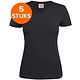 Dames t-shirt v-hals Printer 5 pack