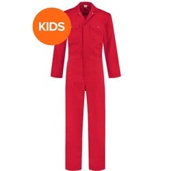 Kinderoverall polyester/katoen rood