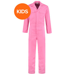 Kinderoverall polyester/katoen roze