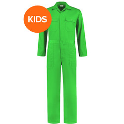 Kinderoverall polyester/katoen lime