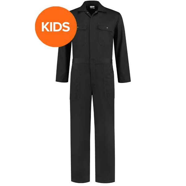 Kinderoverall polyester/katoen zwart