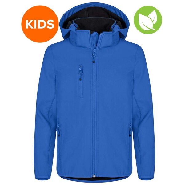 Kinder softshell jas Clique classic kobalt